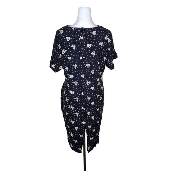 Vintage 90s Short Sleeve Mini Wrap Waist Dress Womens Size L Black - Picture 4 of 7